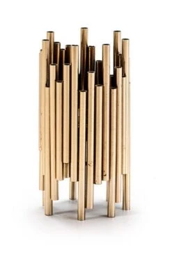 Bougeoir Métal Doré Sandjee