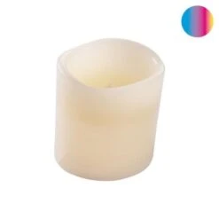 Bougie LED Pilier En Cire Blanc - Ø 7,5 X H 10 Cm - Variation Couleur