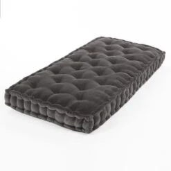 COTTON WOOD Coussin De Palette - 60 X 120 X 10 Cm - Velours Gris Anthracite