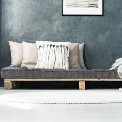 COTTON WOOD Coussin De Palette - 60 X 120 X 10 Cm - Velours Gris Anthracite -TODAY || Disney || Fisher Price Soldes cotton wood coussin de palette 60 x 120 x 10 cm velours gris anthracite 3700301151438 995520