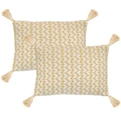Coussin 2 Pcs 40 X 60 Cm Bohémien Jaune