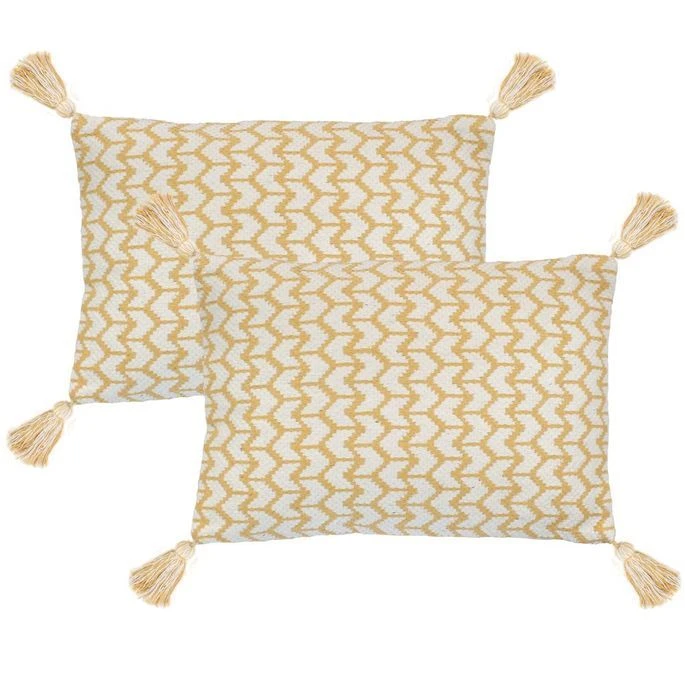 Coussin 2 Pcs 40 X 60 Cm Bohémien Jaune 3 Coussin 2 Pcs 40 X 60 Cm Bohémien Jaune