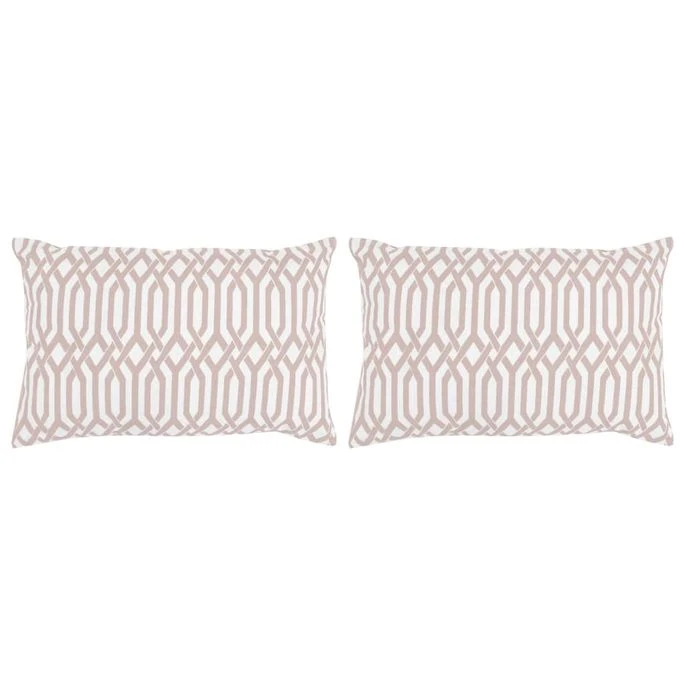 Coussin 2 Pcs Avec Motif Fabrication à La Main 40 X 60 Cm Taupe 3 Coussin 2 Pcs Avec Motif Fabrication à La Main 40 X 60 Cm Taupe