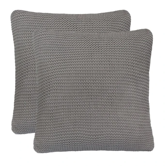 Coussin 2 Pcs Coton Tricoté Lourd 45 X 45 Cm Gris Foncé 2 3 Coussin 2 Pcs Coton Tricoté Lourd 45 X 45 Cm Gris Foncé 2