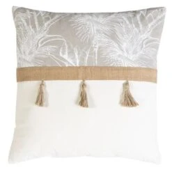 Coussin Banana - Coton - 50 X 50 Cm - Blanc