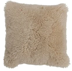 Coussin Carré Peau De Mouton Gris Clair Norman 40 X 40 Cm