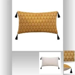 Coussin Chen Lurx Art - 30 X 50 Cm - Ocre