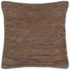 Coussin Chindi Marron 60x60 Cm Cuir Et Coton
