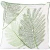 Coussin Coton Et Polyester Blanc Et Vert Flore