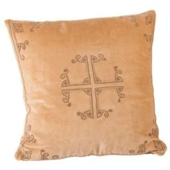 Coussin Coton Polyester Et Velours Ocre Diana