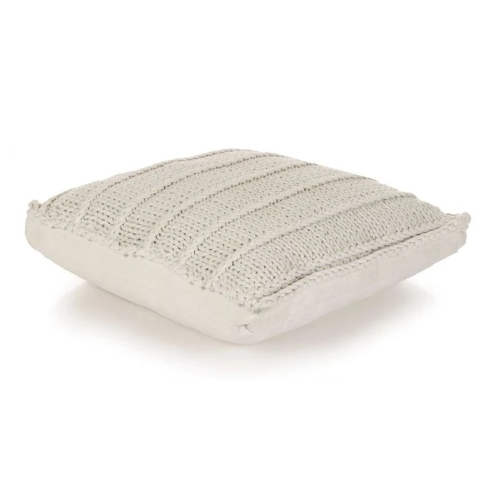 Coussin De Plancher Carré Coton Tricoté 60 X 60 Cm Blanc 3 Coussin De Plancher Carré Coton Tricoté 60 X 60 Cm Blanc
