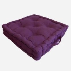 Coussin De Sol 100% Coton 40x40x9 Cm AUBERGINE