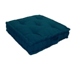 Coussin De Sol Grand Format 100% Coton 60x60x15 Cm BLEU CANARD