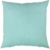 Coussin Déco 100% Coton Imprimé SCANDI - 60x60 Cm - Vert D'eau Et Blanc