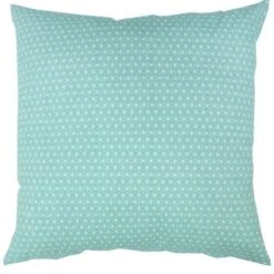 Coussin Déco 100% Coton Imprimé SCANDI - 60x60 Cm - Vert D'eau Et Blanc