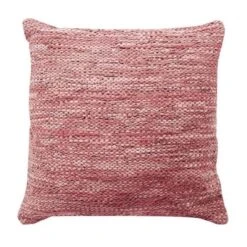 Coussin En Cuir Tressé Skin - 70 X 70 Cm - Rose Poudre