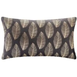 Coussin En Velours Tropic - 30 X 50 Cm - Gris Foncé