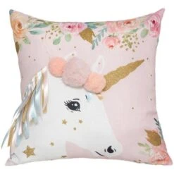 Coussin Licorne Rubans