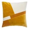 Coussin Patch En Velours Coton - 40 X 40 Cm - Ocre