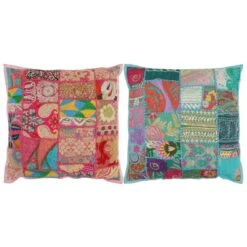 Coussin Patchwork 2 Pcs Fait à La Main 45x45 Cm Rose/turquoise -TODAY || Disney || Fisher Price Soldes coussin patchwork 2 pcs fait a la main 45x45 cm rose turquoise 8718475620204 1013300