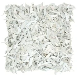 Coussin Shaggy Gris Clair 60x60 Cm Cuir Et Coton