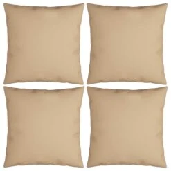 Coussins Décoratifs 4 Pcs Beige 50x50 Cm Tissu