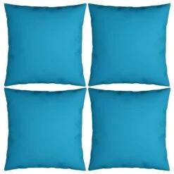 Coussins Décoratifs 4 Pcs Bleu 50x50 Cm Tissu