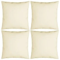 Coussins Décoratifs 4 Pcs Crème 60x60 Cm Tissu