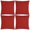 Coussins Décoratifs 4 Pcs Rouge 50x50 Cm Tissu