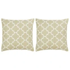 Coussins Imprimés 2 Pcs Beige 40x40 Cm Coton