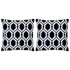 Coussins Imprimés 2 Pcs Noir Et Blanc 40x40 Cm Coton 4
