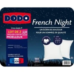 DODO Lot De 2 Oreillers French Night - 60 X 60 Cm -TODAY || Disney || Fisher Price Soldes dodo lot de 2 oreillers french night 60 x 60 cm 3307419536791 1011688