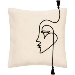 Housse Coussin Visage Corde - 40x40 Cm