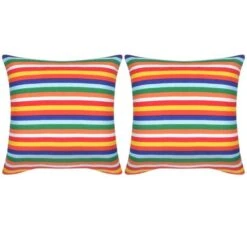 Housse D'oreiller 2 Pcs Toile Avec Rayures étroites 80 X 80 Cm