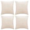 Housse De Coussin 4 Pcs Velours 40 X 40 Cm Blanc Cassé