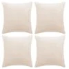 Housse De Coussin 4 Pcs Velours 50 X 50 Cm Blanc Cassé