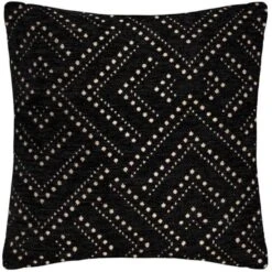 Housse De Coussin Chenille Dot - 40 X 40 Cm - Noir