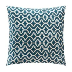 Housse De Coussin Chenille Ethnique - 40 X 40 Cm - Bleu