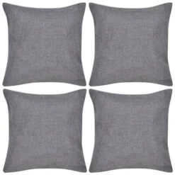 Housses De Coussin 4 Pcs Aspect De Lin Anthracite 40x40 Cm