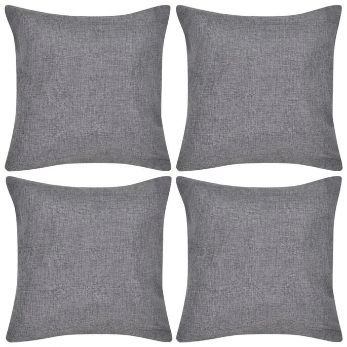 Housses De Coussin 4 Pcs Aspect De Lin Anthracite 40x40 Cm 3 Housses De Coussin 4 Pcs Aspect De Lin Anthracite 40x40 Cm