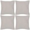 Housses De Coussin 4 Pcs Coton Beige 80x80 Cm