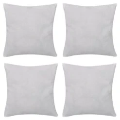 Housses De Coussin 4 Pcs Coton Blanc 50x50 Cm