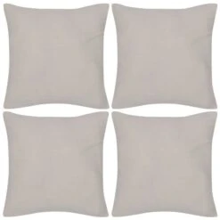 Housses De Coussin Coton 4 Pcs Beige 40x40 Cm