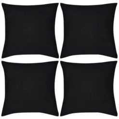 Housses De Coussin Coton 4 Pcs Noir 40x40 Cm
