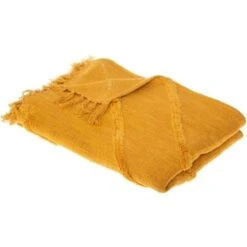 Jeté De Lit Tuft Inca - 130 X 180 Cm - Jaune Ocre