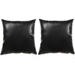 Jeu De Coussin 2 Pcs PU 60 X 60 Cm Noir