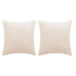 Jeu De Coussin 2 Pcs Velours 45 X 45 Cm Blanc Cassé 2