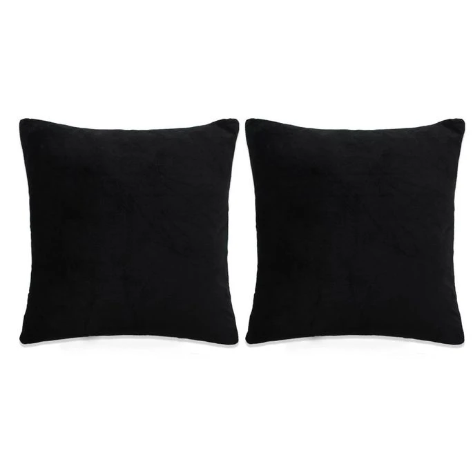 Jeu De Coussin 2 Pcs Velours 45 X 45 Cm Noir 3 Jeu De Coussin 2 Pcs Velours 45 X 45 Cm Noir