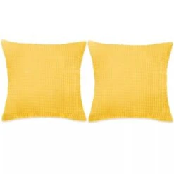 Jeu De Coussin 2 Pcs Velours 60 X 60 Cm Jaune
