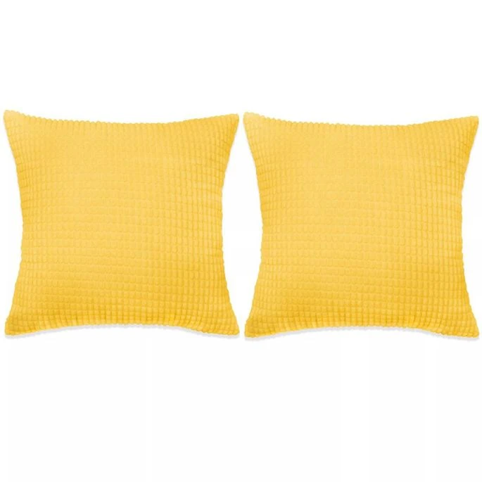 Jeu De Coussin 2 Pcs Velours 60 X 60 Cm Jaune 3 Jeu De Coussin 2 Pcs Velours 60 X 60 Cm Jaune